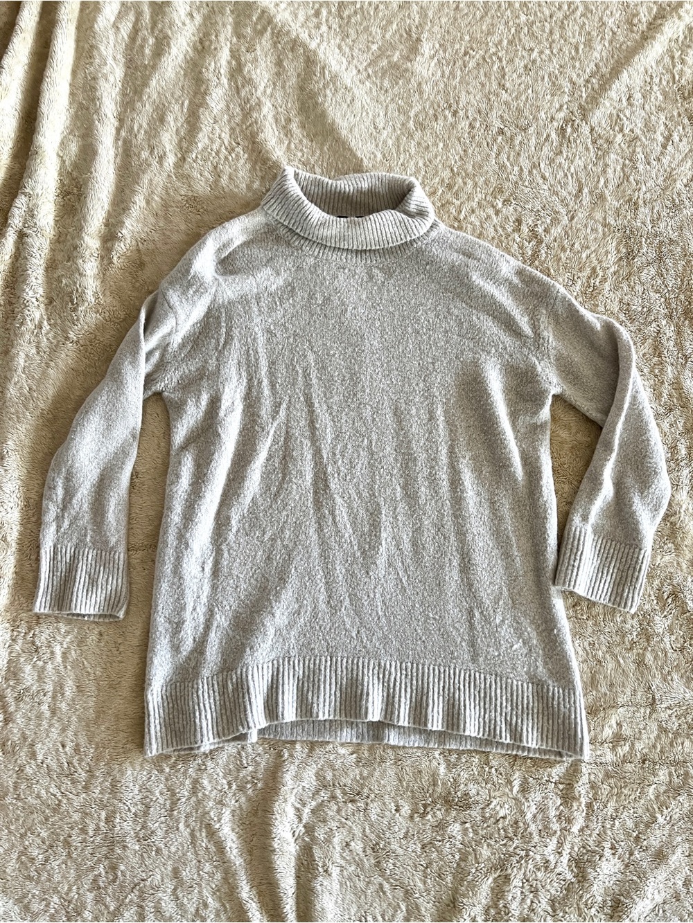 ZARA KNIT Woman's Cream Turtleneck Sweater Dress Size 10
